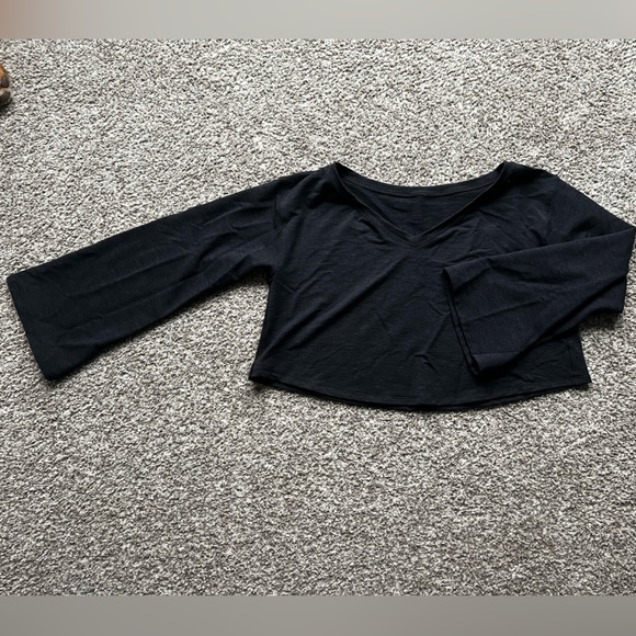 LULULEMON MODAL CROPPED V-NECK LS - Picture 1 of 3